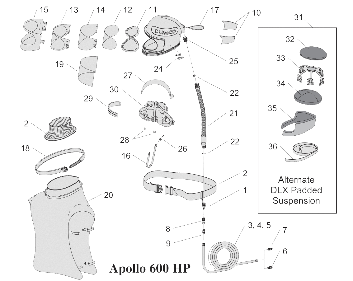 Apollo 600HP Parts Explosion